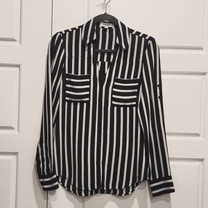 EXPRESS BLACK AND WHITE STRIP BLOUSE